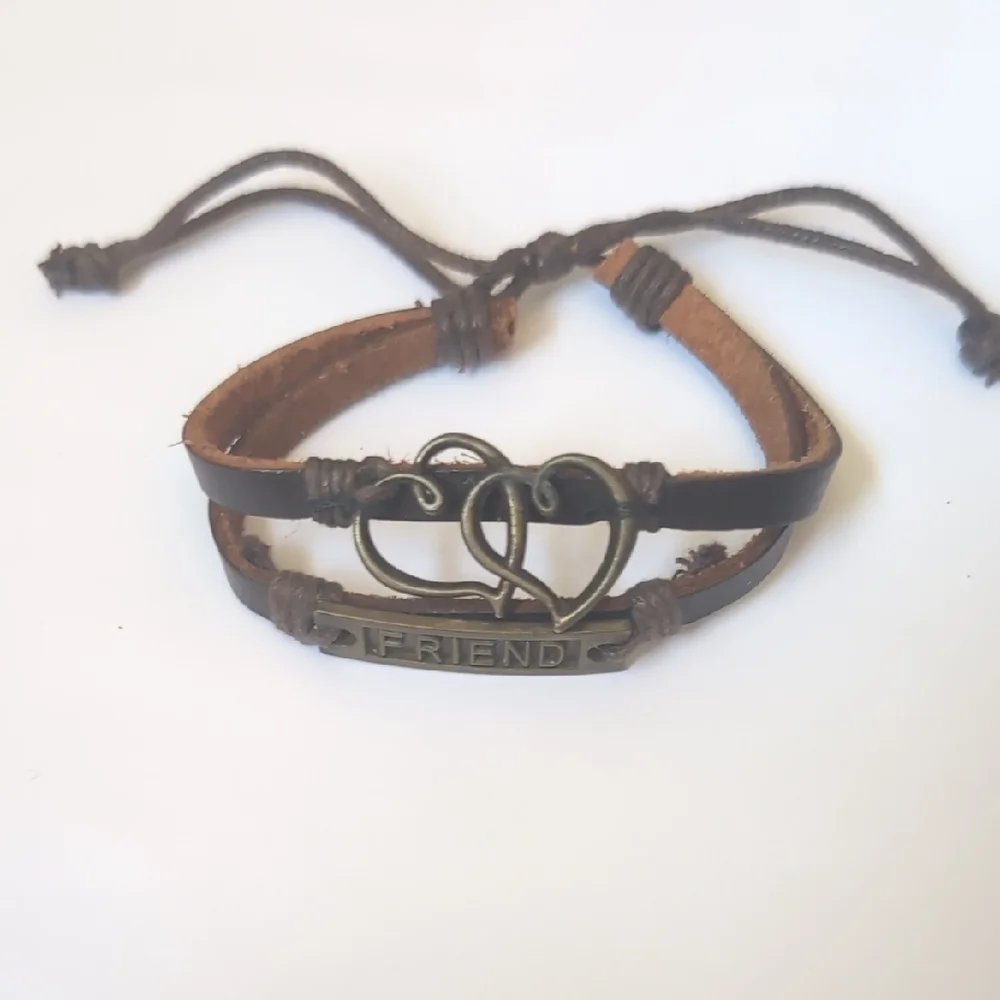 Brown Friendship Bracelet‎ with Heart Charm